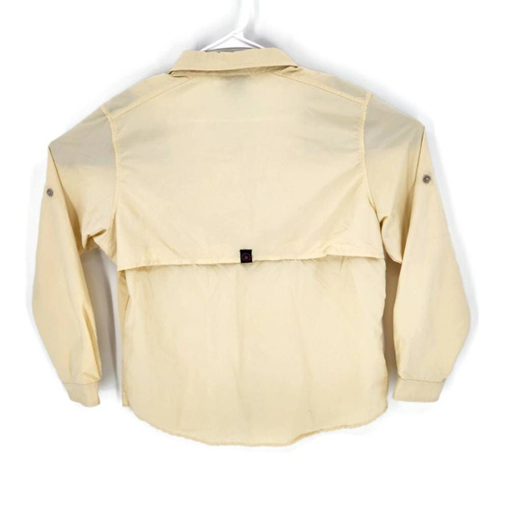 Little Donkey Andy Mens Power Dry Fishing Shirt Yellow Button Vented Pockets L - Picture 2 of 8
